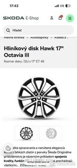 elektrony Hawk 17" + pneu octavia III - 2