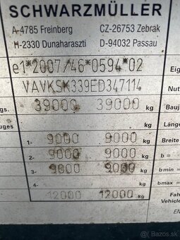Prodáme sklápěcí návěs zn. Schwarzmuller 55 m3, ALU. - 2