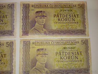 BANKOVKY 50 KČS 1945, LONDÝNSKÁ EMISE, VŠE NEPERFOROVANÉ - 2