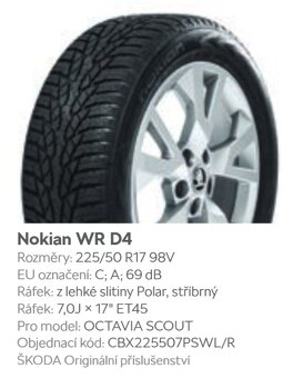 Predam zimne komplety 17" na Octavia III (SCOUT) - 2