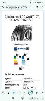 Continental Eco Contact 6 195/55 r16 nove - 2