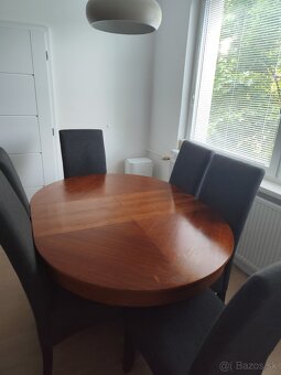 Okrúhly rozkladací stôl + 6 stoličiek - 2