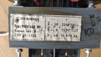 Trafo ZVS Dubnica 9WN 66781  15.5V - 2