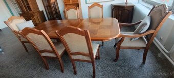Rustikální jídelní set, stůl, židle, křesla, masív - 2