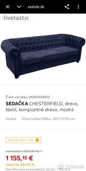 Chesterfield modrá - 2