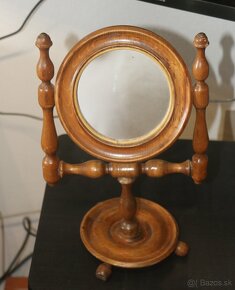 Staré drevené zrkadielko - toaletka - 2