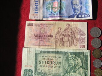 ZOSTAVA STARÝCH ČESKOSLOVENSKÝCH_BANKOVIEK a MINCÍ - 2