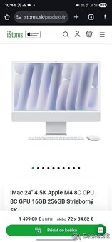 24" 4.5K Apple M4 8C CPU 8C GPU 16GB 256GB Strieborný - 2