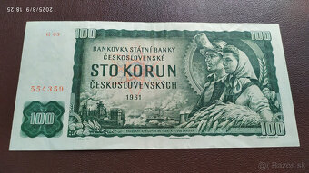100 Kčs 1961 vzácnejšia nízka séria G 05 - 2