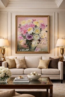 Olejomaľby kvetov vhodné ako dar - 2