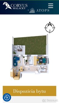 REZERVOVANÉ 3 izbový prízemný byt + 60m2 pozemok - 2