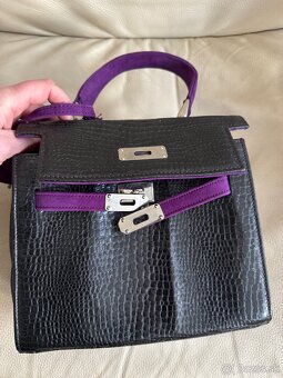 Kozena kabelka na styl Hermes kelly - 2