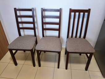 Jedálenské stoličky - orech/hnedá 3ks - 2