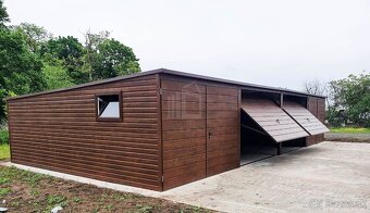 Plechová garáž 12m široká, DOVOZ A MONTÁŽ ZADARMO - 2