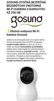 GOSUND OTOČNÁ BEZPEČNÁ BEZDRÔTOVÁ VNÚTORNÁ WI-FI KAMERA - 2
