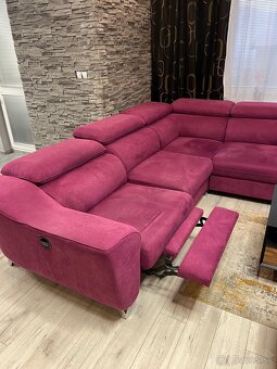 Rohový gauč + taburetka - 2