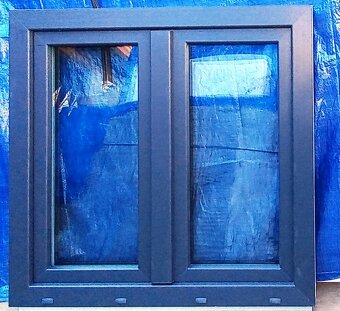 Predám dvojkridlove okno 100x100 antracit,trojsklo,3tesnenia - 2