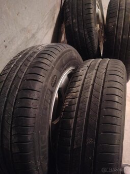 4ks alu disky orig Škoda 5x100 r15 + pneu 195/65 5mm - 2