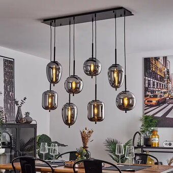 8-plameňová stropná zavesná lampa - 2