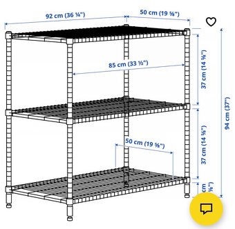 Ikea OMAR Policový diel galvanizované 92x50x94cm - 2