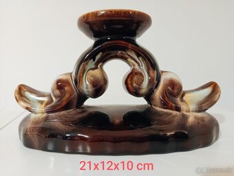 Keramické retro masívne svietniky - 2