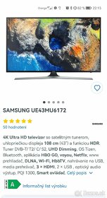 Predám v TOP stave 4K LED TV Samsung UE43MU6172 - 2
