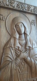 Drevený  obraz Panna Mária 32×42cm,hr4cm - 2