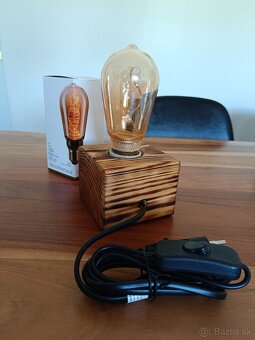 industriálna lampa - kocka (Handmade) s LED žiarovkou - 2