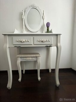 Toaletný stolík - biely - 2