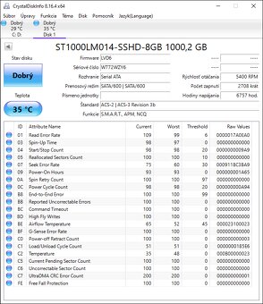 SSHD 1TB disk Seagate do notebooku - 2