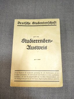 3. Ríša študentský preukaz, ww2 - 2