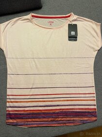Ružové tričko prúžkované/pásikavé L-XL - 2