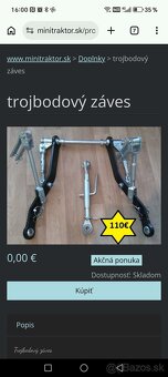 Trojbodový záves na malotraktor - 2