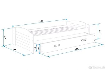 Detská postel so zásuvkou 90x200 - 2