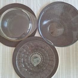 Servírovacie sklenené misy, hrubostenné poháre - 2