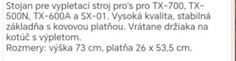 Pro's pro stojan na vypletaci stroj - 2