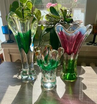 Hutné sklo 1960 - 3 ks - Josef Hospodka - 2