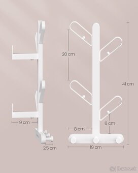 SONGMICS nástenný vešiak – 7 háčikov, perlová biela, nový - 2