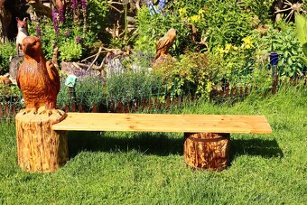 Predám drevenú lavicu drevorezba orol - 2