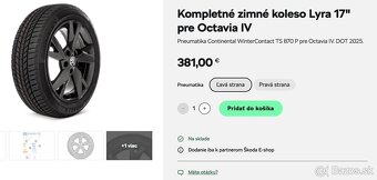 Zimna sada - pneu skoda octavia R17 205-55 - 2