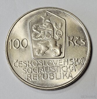 Ponúkam na predaj Ag mincu 1986 100Kčs K.H. Mácha UNC - 2