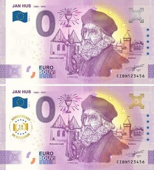 0 € / 0 euro souvenir bankovky - české - 2