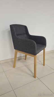 Dubové kreslo , šedá stolicka - 2