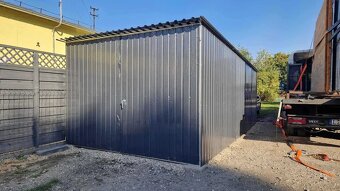 Plechová garáž 3×5 m – RAL 7016 Antracit - 2