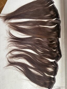 Clip in vlasy - živé, gaštan, 45 cm - 2