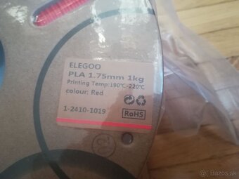 Elegoo Filament/struna do 3D tlaciarne PLA 1.75 cervena 1kg - 2