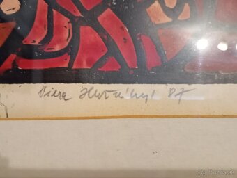 V. Hložníková – Posledná večera, 1987 (linoryt, ručne kolor. - 2