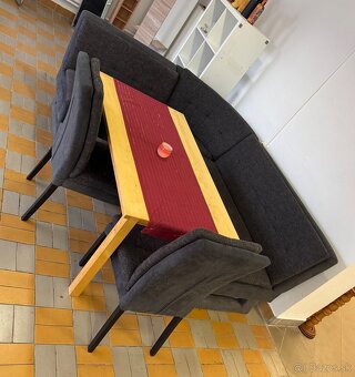 Rohová lavica + stôl + 2 stoličky - 2