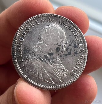 1/2 toliar 1758 Hall - Frantisek Lotrinsky - 2