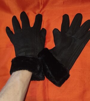 čierne dámske rukavice - 2